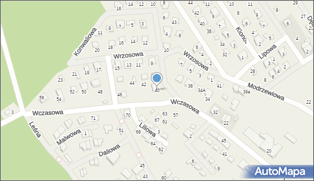 Nowy Dębiec, Wczasowa, 40, mapa Nowy Dębiec