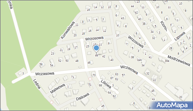 Nowy Dębiec, Wczasowa, 44, mapa Nowy Dębiec