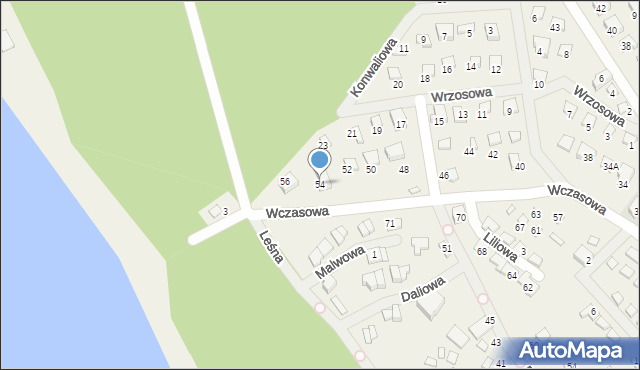 Nowy Dębiec, Wczasowa, 54, mapa Nowy Dębiec