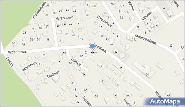 Nowy Dębiec, Wczasowa, 57, mapa Nowy Dębiec