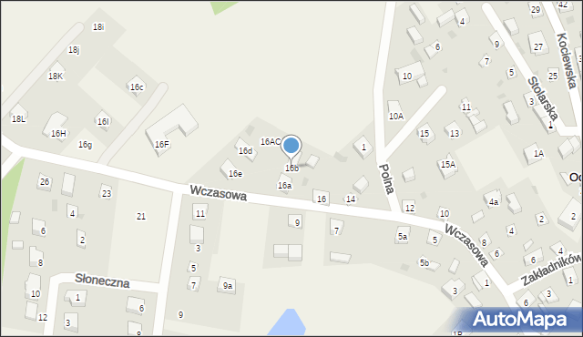 Ocypel, Wczasowa, 16b, mapa Ocypel