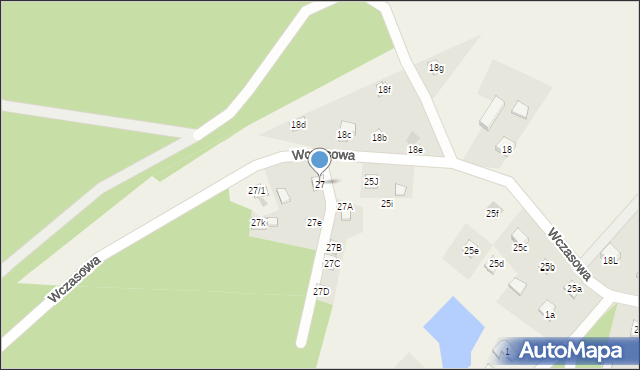 Ocypel, Wczasowa, 27, mapa Ocypel