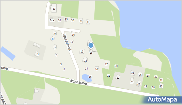 Osiek, Wczasowa, 18, mapa Osiek