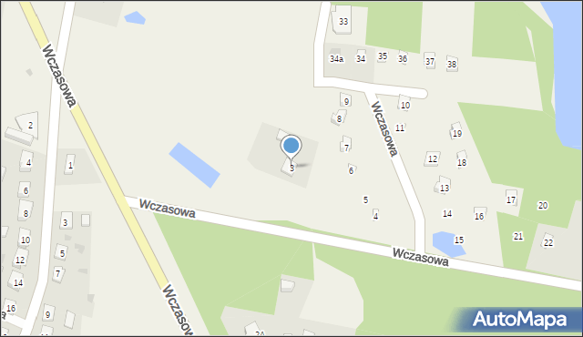 Osiek, Wczasowa, 3, mapa Osiek