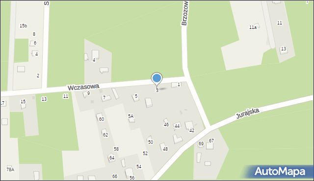 Ostrów, Wczasowa, 3, mapa Ostrów