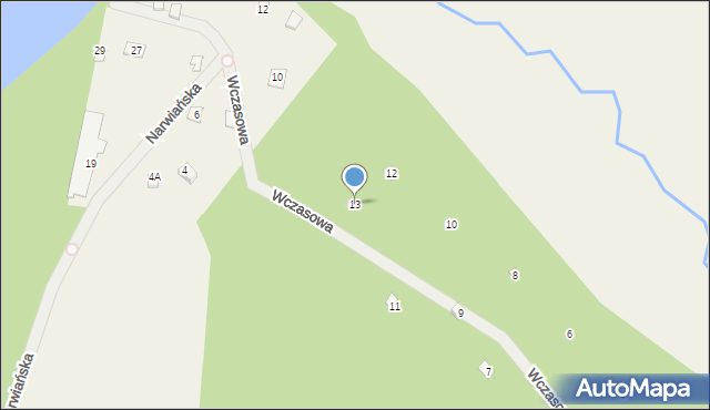 Ostrykół Dworski, Wczasowa, 13, mapa Ostrykół Dworski