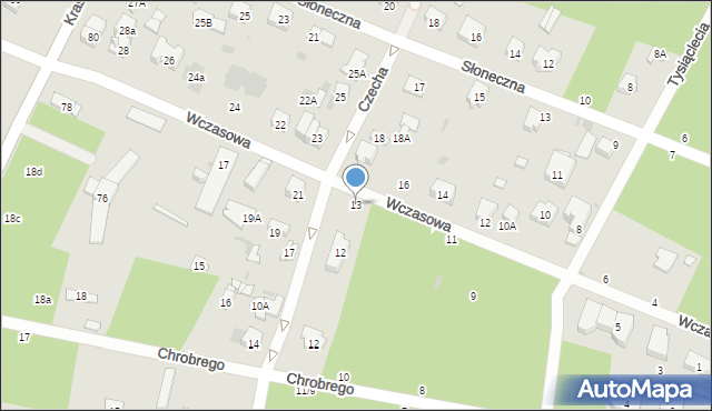 Otwock, Wczasowa, 13, mapa Otwock