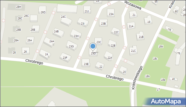 Otwock, Wczasowa, 23D, mapa Otwock