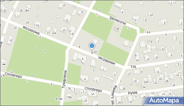 Otwock, Wczasowa, 4, mapa Otwock