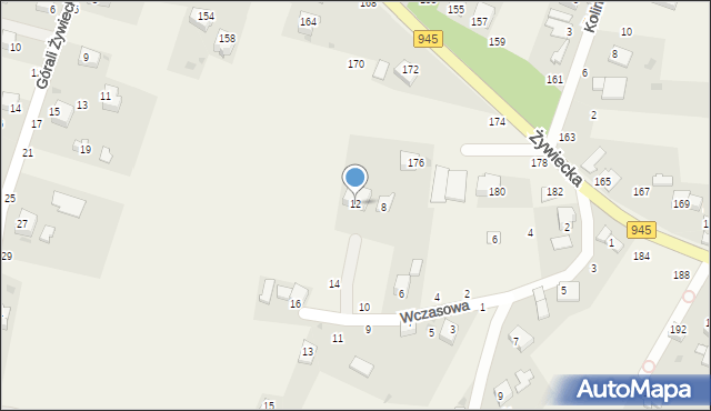 Pewel Mała, Wczasowa, 12, mapa Pewel Mała