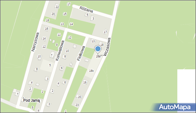 Pietrzaki, Wczasowa, 18a, mapa Pietrzaki