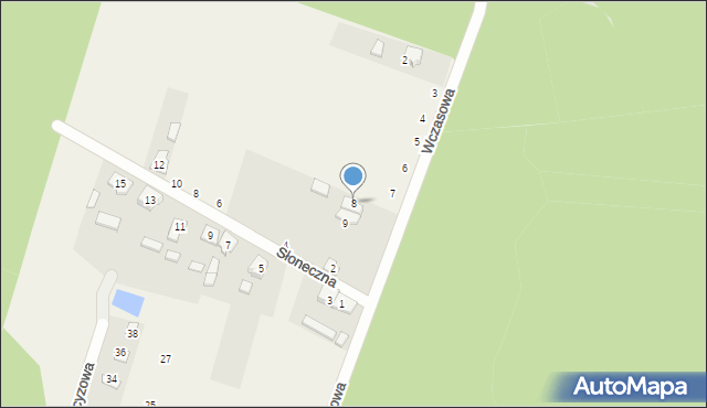 Pietrzaki, Wczasowa, 8, mapa Pietrzaki