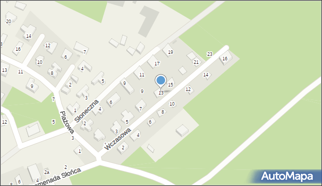 Poddąbie, Wczasowa, 13, mapa Poddąbie