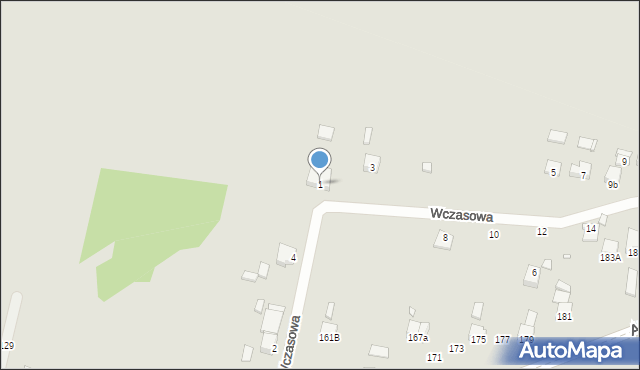 Poręba, Wczasowa, 1, mapa Poręba