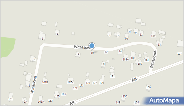 Poręba, Wczasowa, 10, mapa Poręba