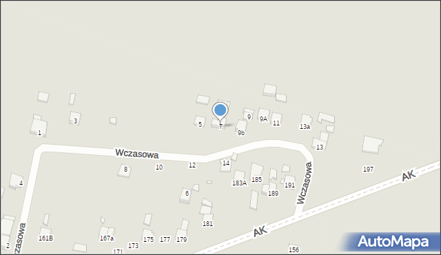 Poręba, Wczasowa, 7, mapa Poręba