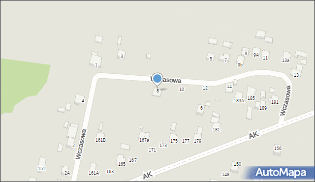 Poręba, Wczasowa, 8, mapa Poręba