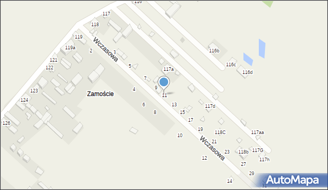 Pstrokonie, Wczasowa, 11, mapa Pstrokonie