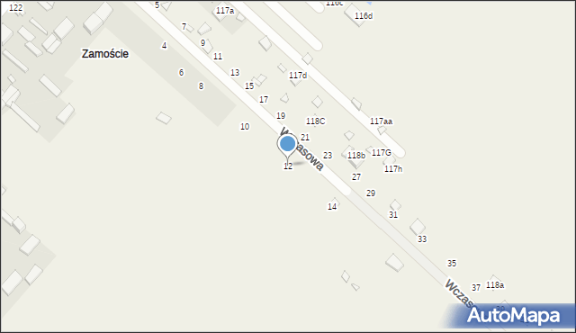 Pstrokonie, Wczasowa, 12, mapa Pstrokonie