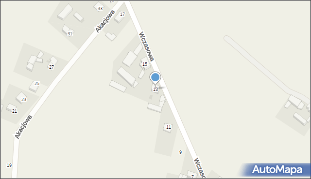 Radomierz, Wczasowa, 13, mapa Radomierz