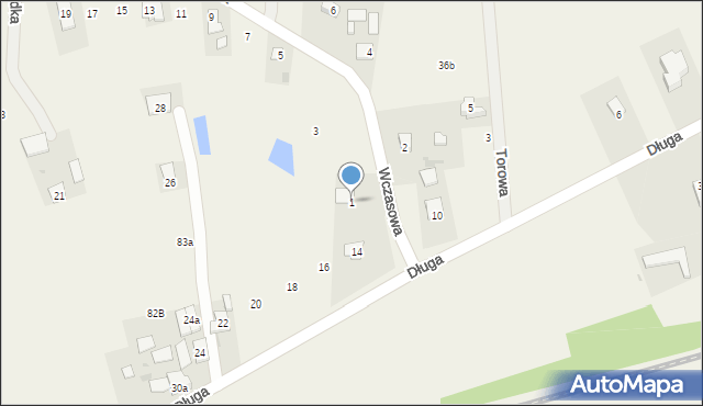 Rudka, Wczasowa, 1, mapa Rudka