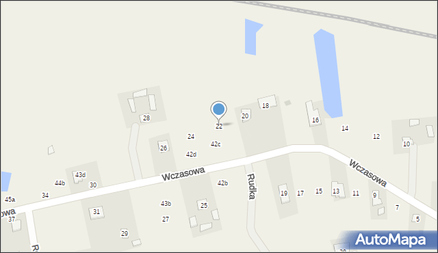 Rudka, Wczasowa, 22, mapa Rudka