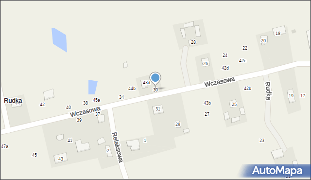 Rudka, Wczasowa, 30, mapa Rudka