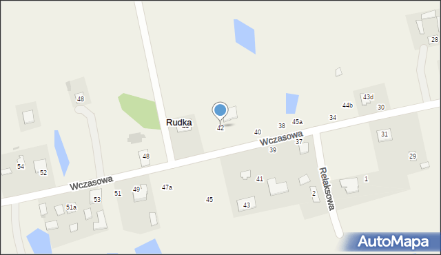 Rudka, Wczasowa, 42, mapa Rudka