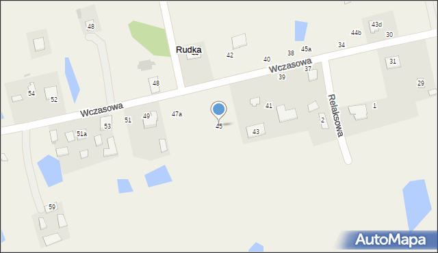 Rudka, Wczasowa, 45, mapa Rudka