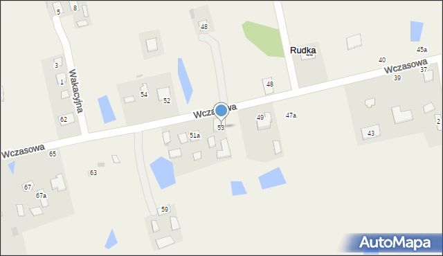 Rudka, Wczasowa, 53, mapa Rudka