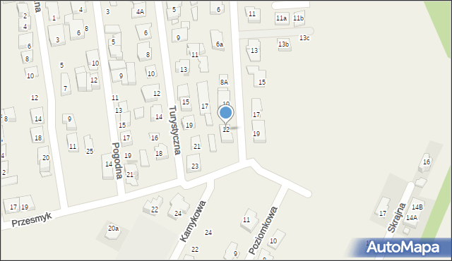 Rybie, Wczasowa, 12, mapa Rybie