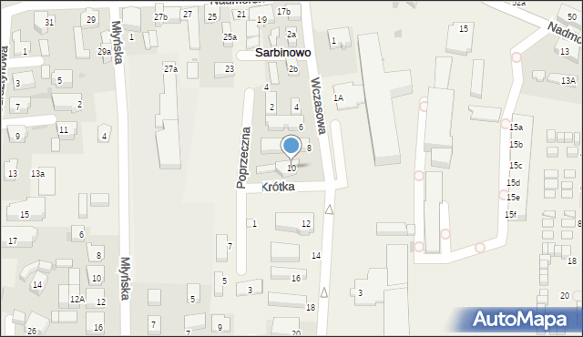 Sarbinowo, Wczasowa, 10, mapa Sarbinowo