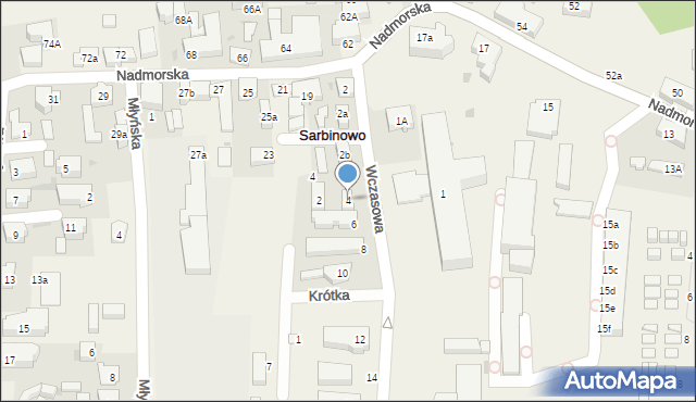 Sarbinowo, Wczasowa, 4, mapa Sarbinowo