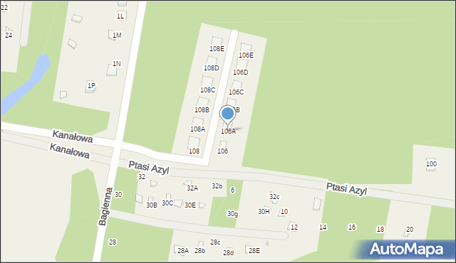 Skrzeszew, Wczasowa, 106A, mapa Skrzeszew