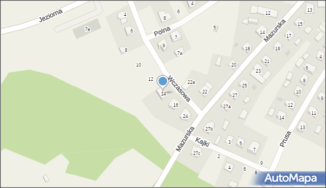 Stare Juchy, Wczasowa, 14, mapa Stare Juchy