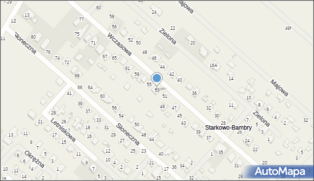 Starkowo, Wczasowa, 53, mapa Starkowo
