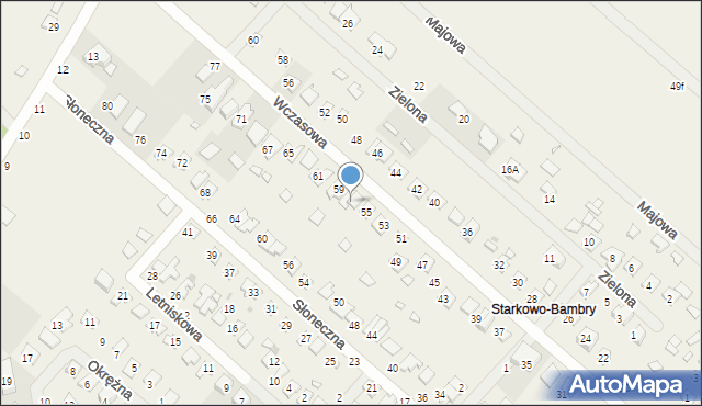 Starkowo, Wczasowa, 57, mapa Starkowo
