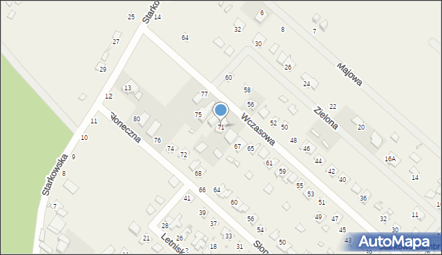 Starkowo, Wczasowa, 71, mapa Starkowo