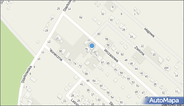 Starkowo, Wczasowa, 73, mapa Starkowo