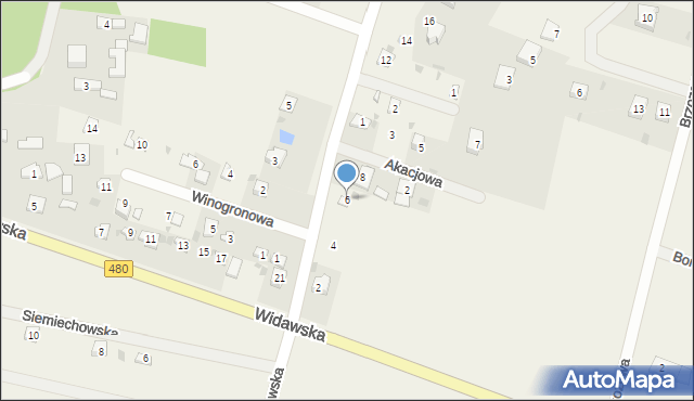 Strumiany, Wczasowa, 6, mapa Strumiany