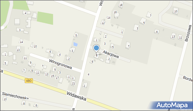 Strumiany, Wczasowa, 8, mapa Strumiany