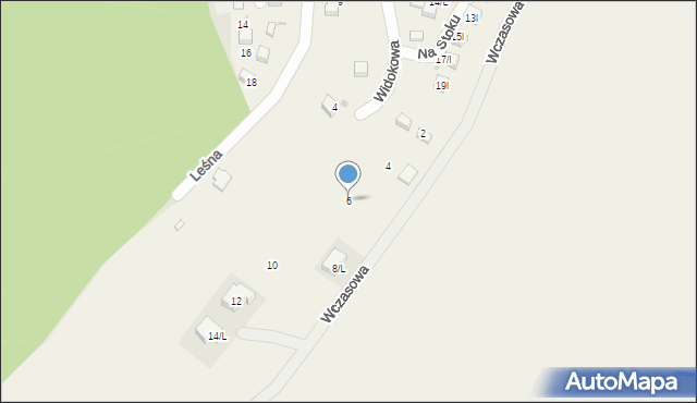 Strzegomiany, Wczasowa, 6, mapa Strzegomiany