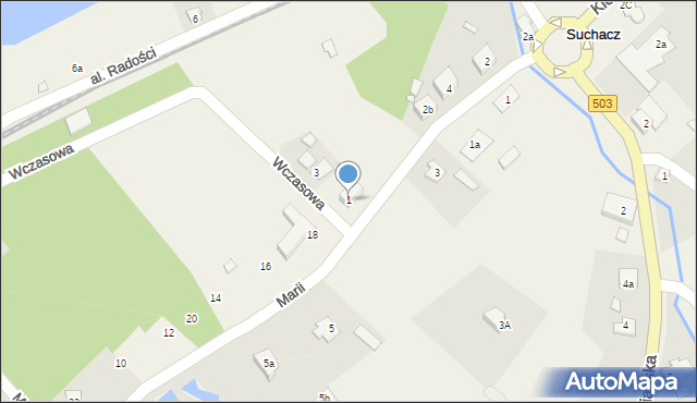 Suchacz, Wczasowa, 1, mapa Suchacz