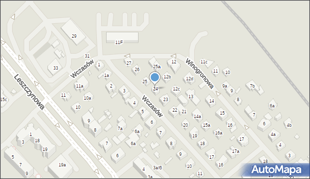 Szczecin, Wczasów, 24, mapa Szczecina