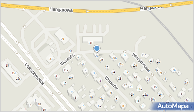 Szczecin, Wczasów, 27, mapa Szczecina