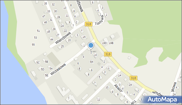 Tarnów Jezierny, Wczasowa, 2, mapa Tarnów Jezierny