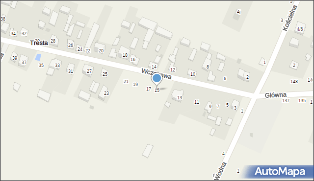 Tresta, Wczasowa, 15, mapa Tresta