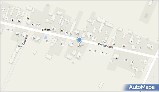 Tresta, Wczasowa, 25, mapa Tresta