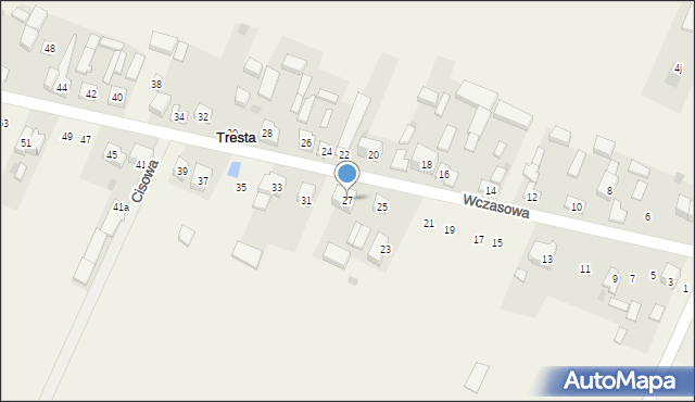 Tresta, Wczasowa, 27, mapa Tresta