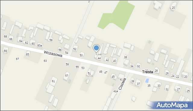 Tresta, Wczasowa, 46, mapa Tresta